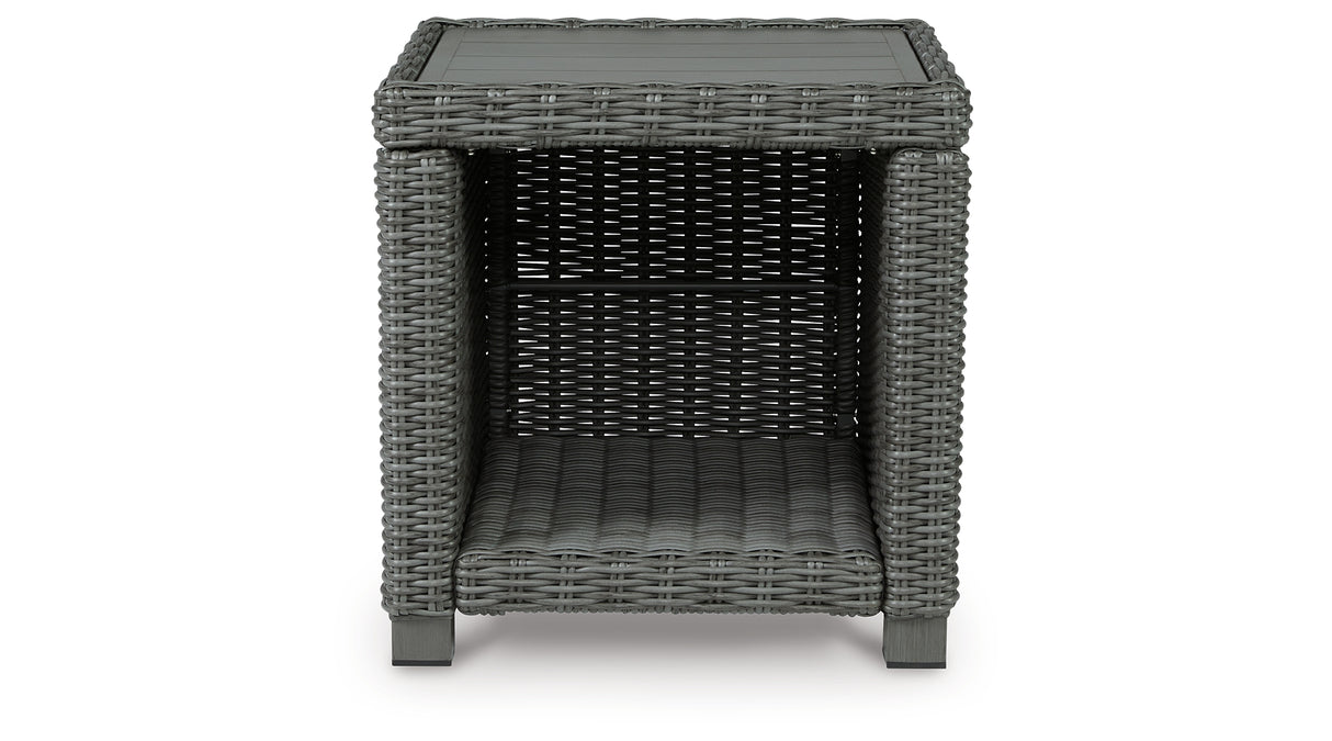 Elite Park Outdoor Coffee Table with 2 End Tables in Gray from Ashley Furniture - Luna Furniture