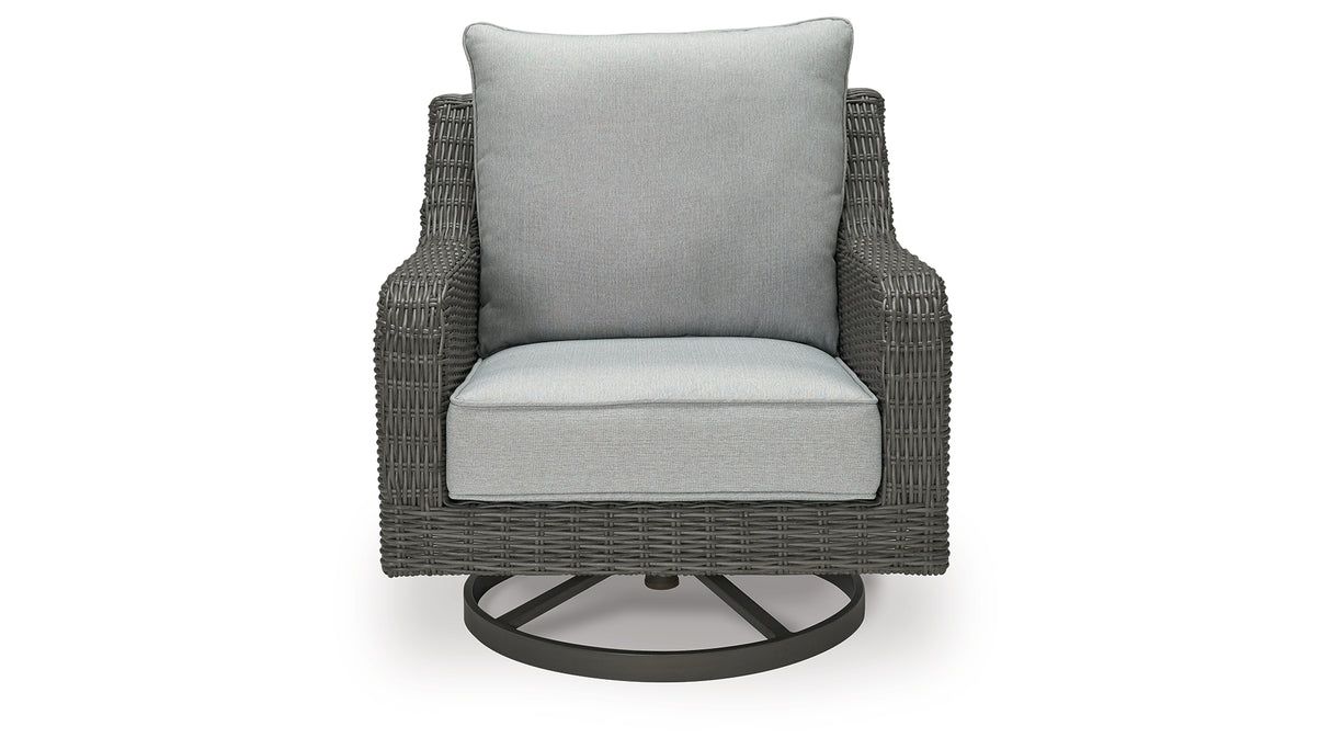 Elite Park Gray Outdoor Swivel Lounge with Cushion from Ashley - Luna Furniture