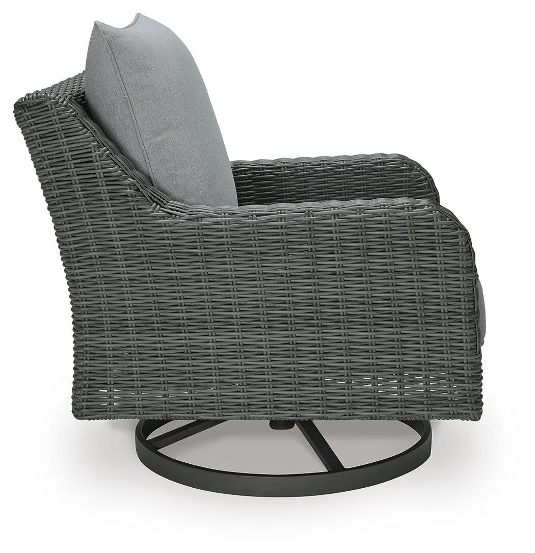 Elite Park Gray Outdoor Swivel Lounge with Cushion from Ashley - Luna Furniture