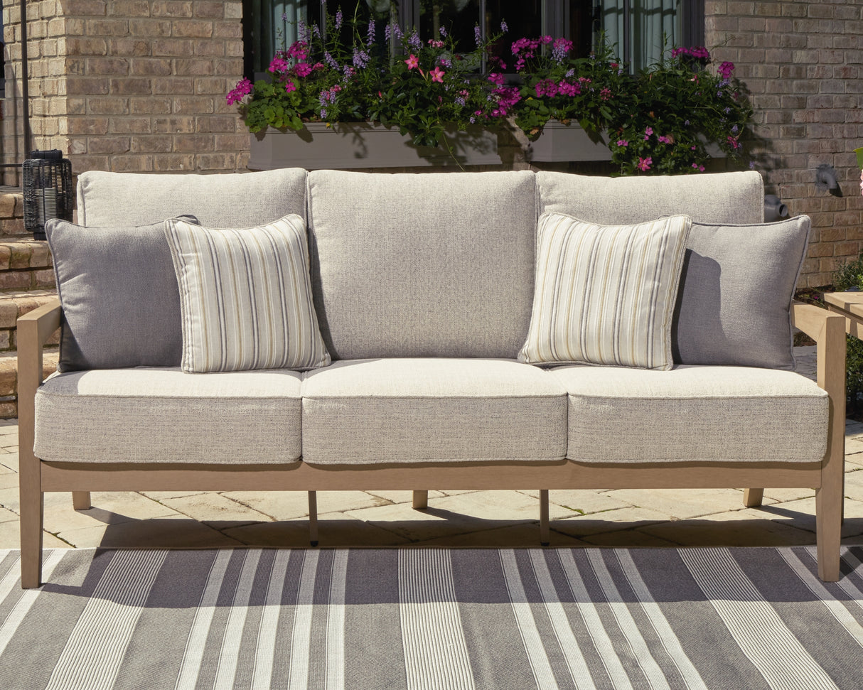 Hallow Creek Driftwood Outdoor Sofa with Cushion from Ashley Furniture - Luna Furniture