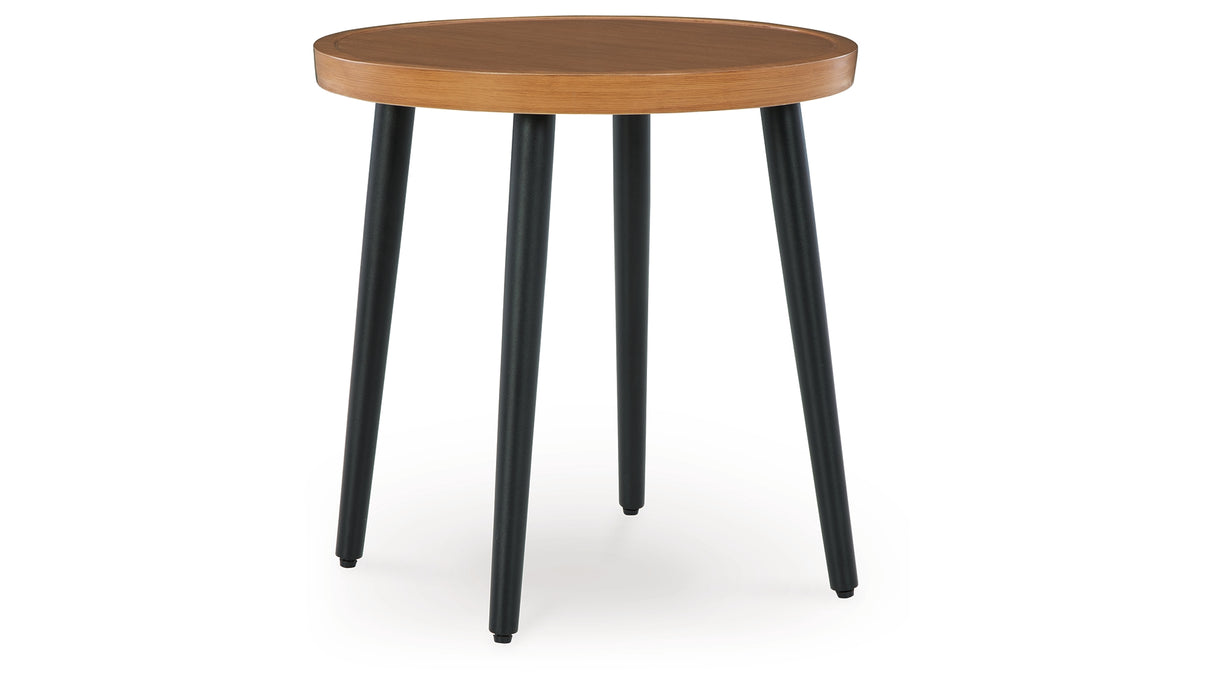 Horizon Hall Two-tone Brown Outdoor End Table from Ashley Furniture - Luna Furniture