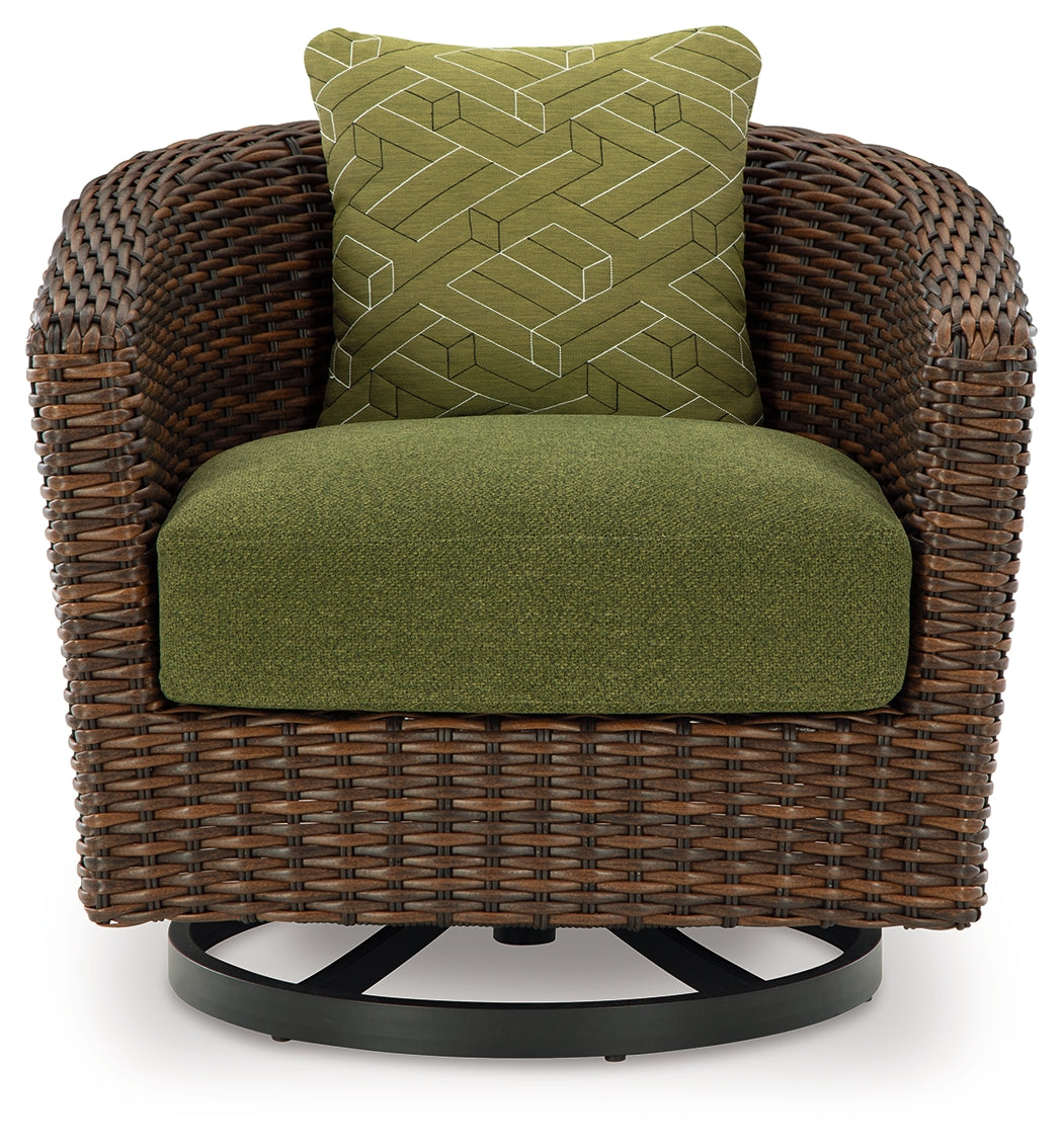 Horizon Hall 2 Lounge Chairs with End Table in Brown/Green from Ashley Furniture - Luna Furniture