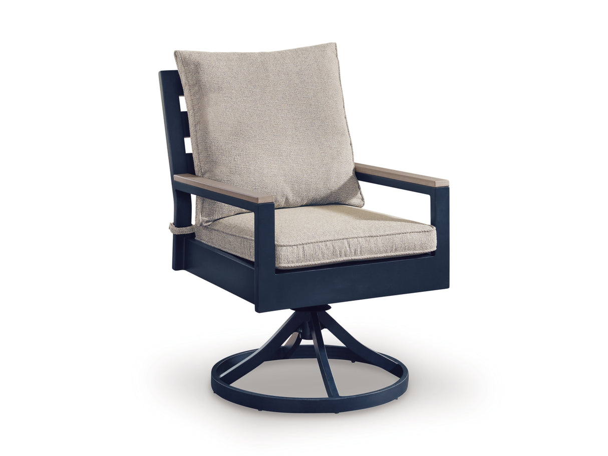 East Beach Outdoor Dining Table and 6 Chairs in Navy Blue/Driftwood from Ashley Furniture - Luna Furniture