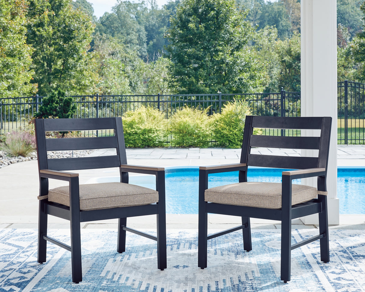 East Beach Outdoor Dining Table and 6 Chairs in Navy Blue/Driftwood from Ashley Furniture - Luna Furniture