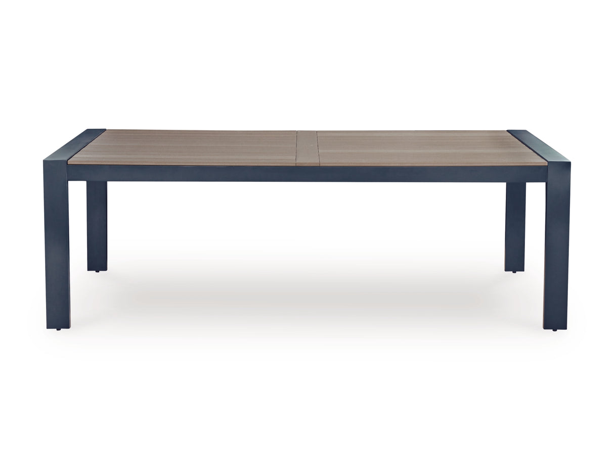 East Beach Outdoor Dining Table and 6 Chairs in Navy Blue/Driftwood from Ashley Furniture - Luna Furniture