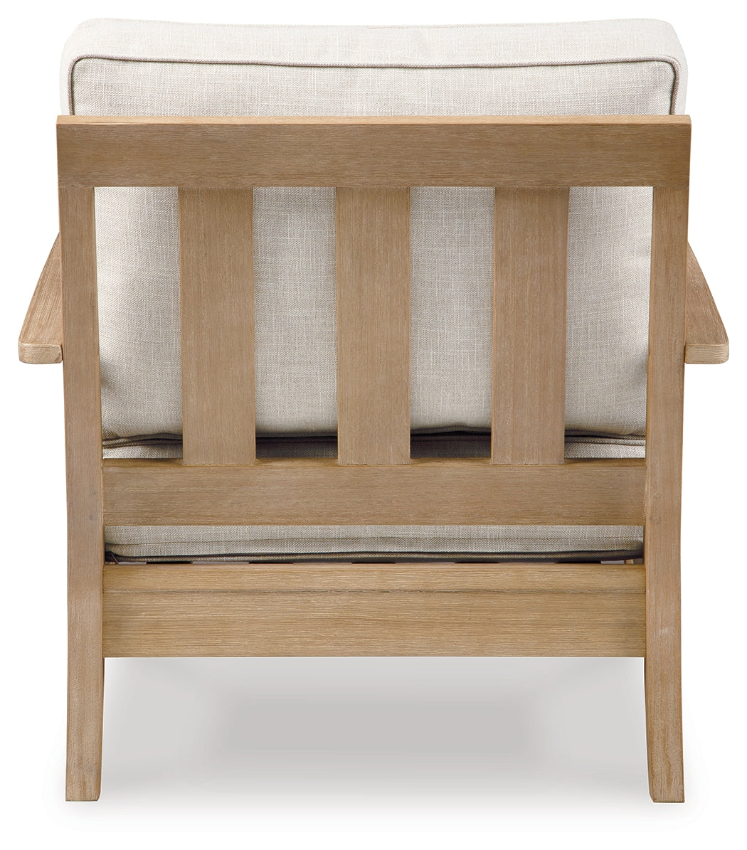 Carter Hall Outdoor Sofa with 2 Lounge Chairs and Coffee Table in Beige from Ashley - Luna Furniture