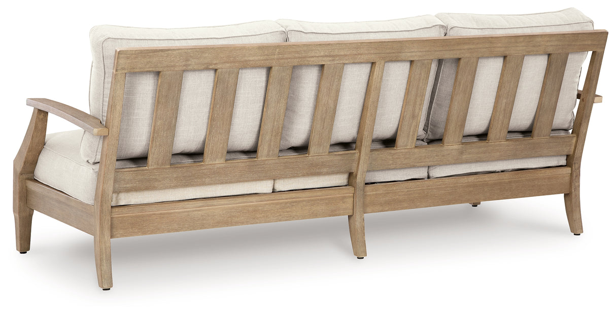 Carter Hall Outdoor Sofa with 2 Lounge Chairs and Coffee Table in Beige from Ashley - Luna Furniture