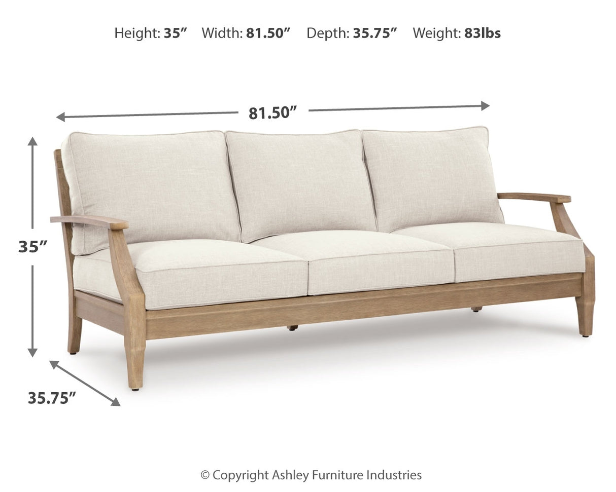 Carter Hall Outdoor Sofa with 2 Lounge Chairs and Coffee Table in Beige from Ashley - Luna Furniture