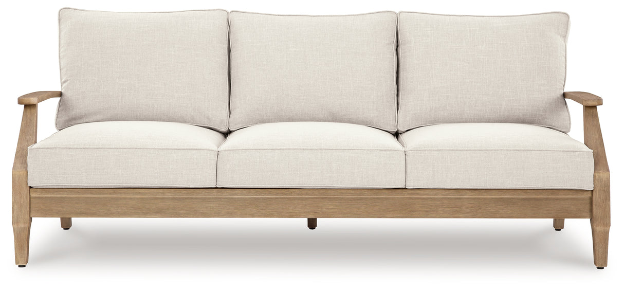 Carter Hall Outdoor Sofa with 2 Lounge Chairs and Coffee Table in Beige from Ashley - Luna Furniture