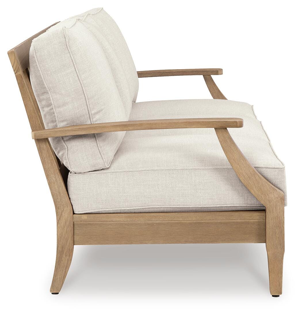 Carter Hall Outdoor Sofa with 2 Lounge Chairs and Coffee Table in Beige from Ashley Furniture - Luna Furniture