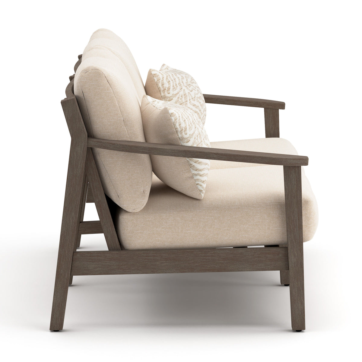 Adams Lane Dark Brown/Beige Outdoor Loveseat from Ashley - Luna Furniture