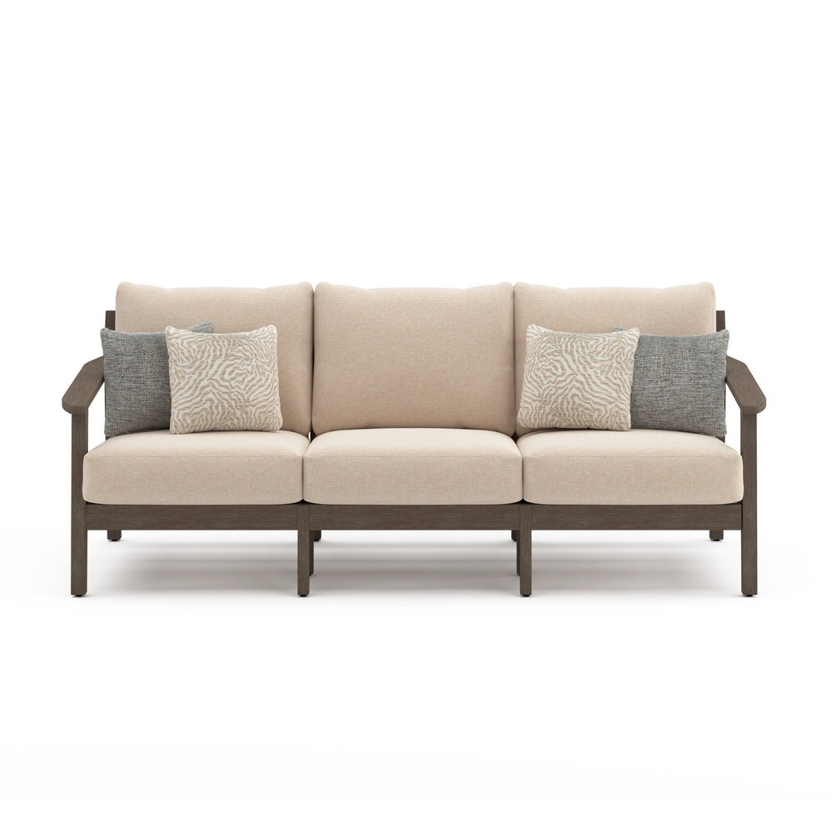 Adams Lane Dark Brown/Beige Outdoor Sofa from Ashley - Luna Furniture
