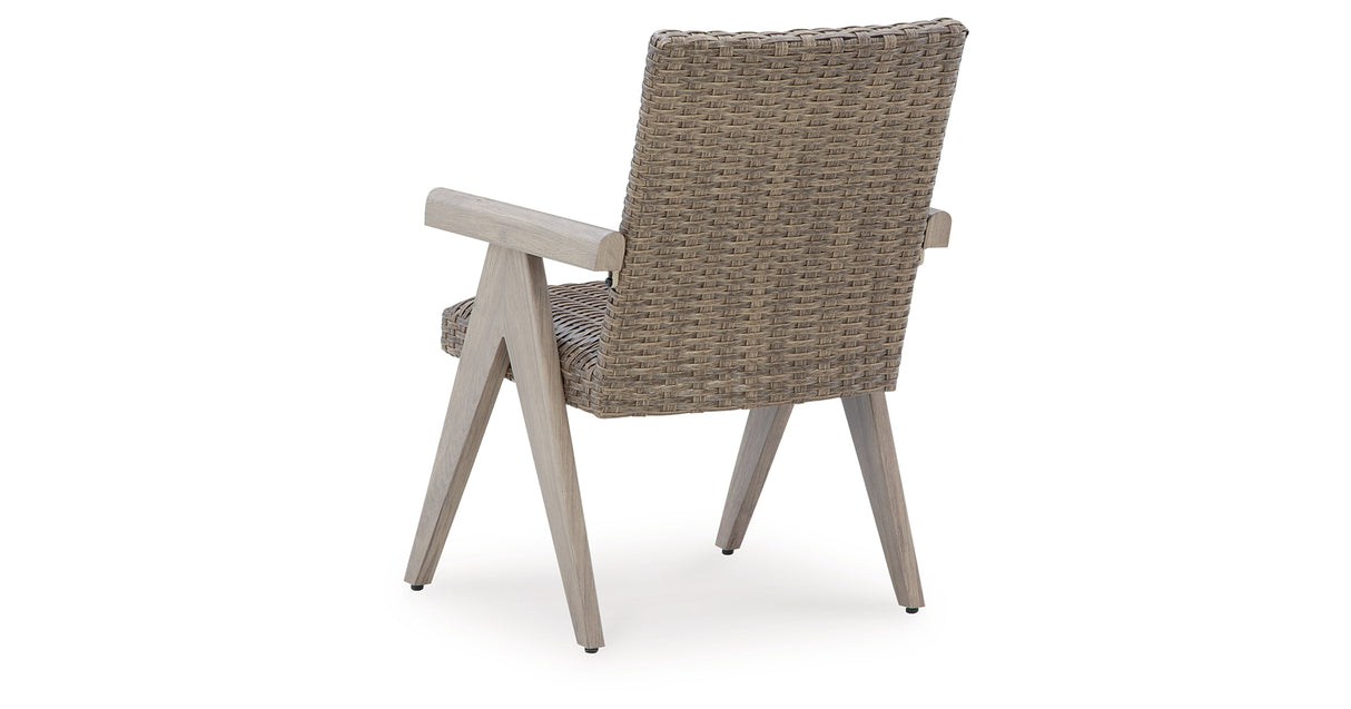 Cliff Trails Beige Outdoor Arm Chair from Ashley - Luna Furniture