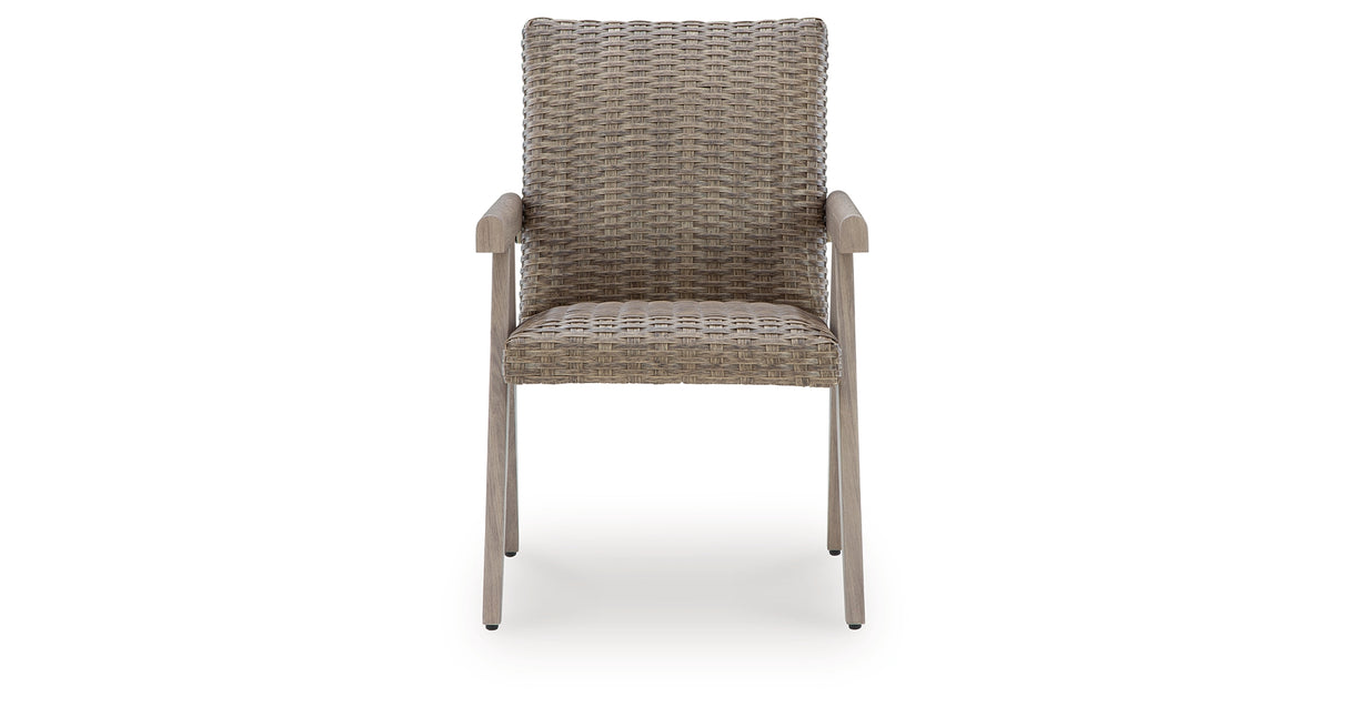 Cliff Trails Beige Outdoor Arm Chair from Ashley - Luna Furniture