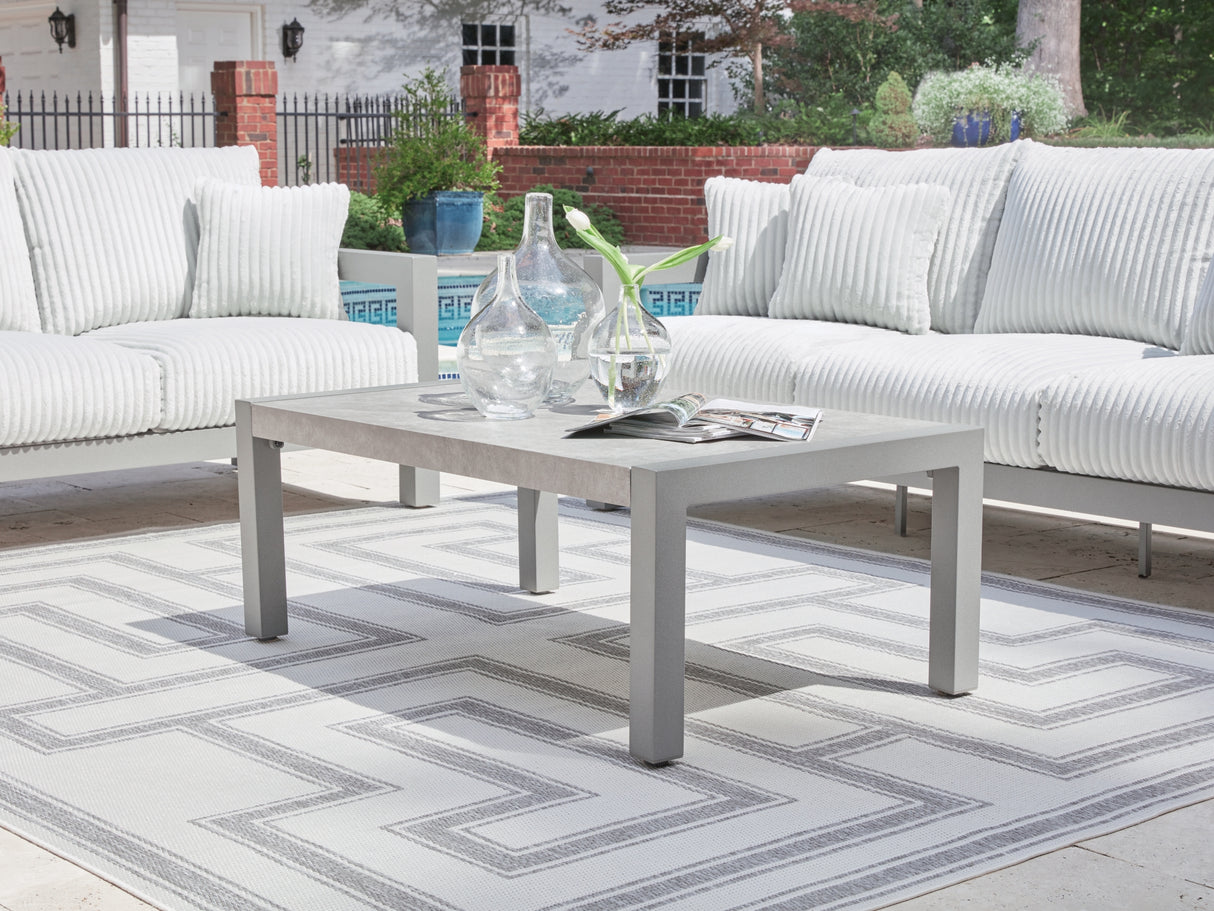 Hurley Park Gray Outdoor Coffee Table from Ashley Furniture - Luna Furniture