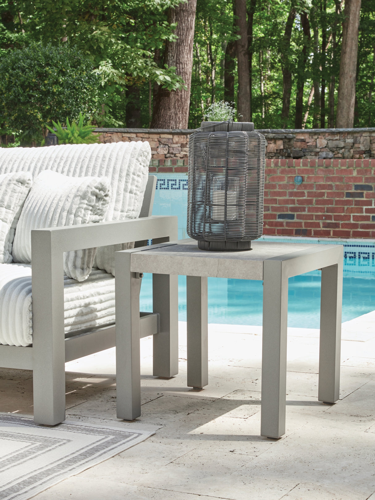 Hurley Park Gray Outdoor End Table from Ashley Furniture - Luna Furniture
