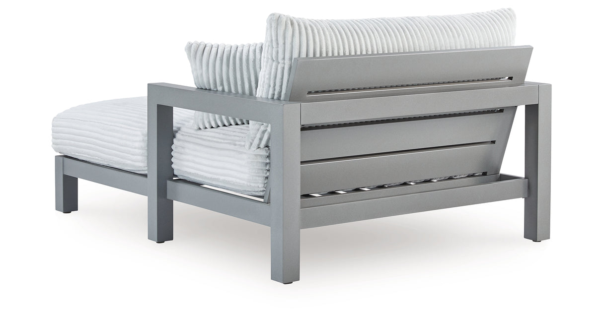 Hurley Park Gray Outdoor Chaise Lounge with Cushion from Ashley Furniture - Luna Furniture