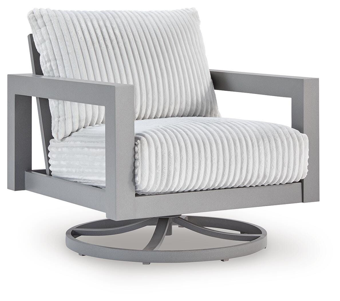 Hurley Park Gray Outdoor Sofa, 2 Lounge Chairs and Coffee Table from Ashley Furniture - Luna Furniture