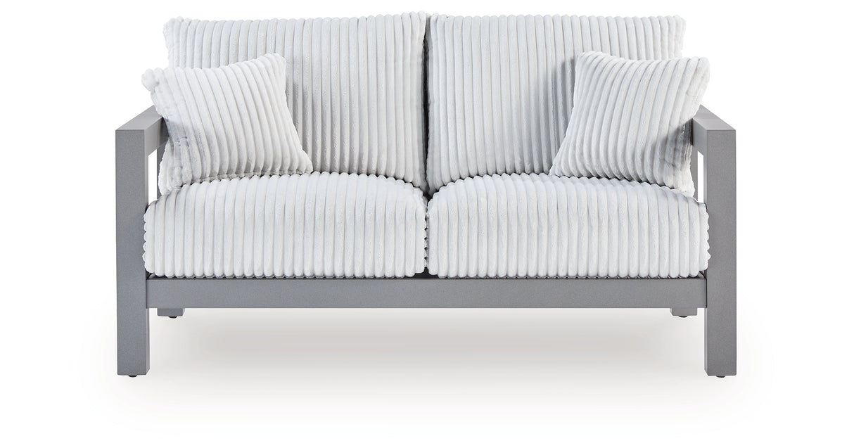 Hurley Park Outdoor Sofa and Loveseat in Gray from Ashley Furniture - Luna Furniture