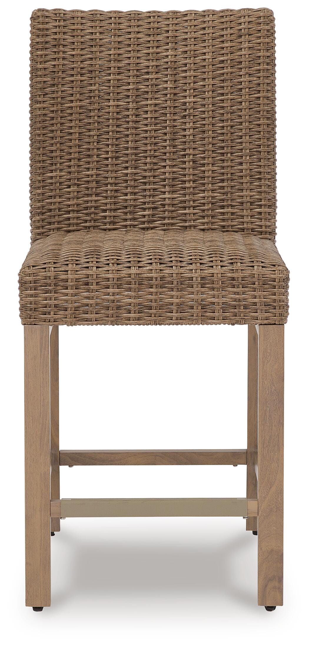 Walton Bridge Outdoor Bar Table and 4 Barstools in Driftwood from Ashley Furniture - Luna Furniture