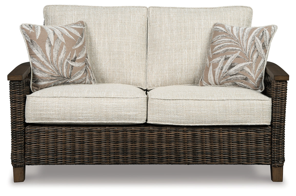 Paradise Trail Medium Brown Loveseat with Cushion from Ashley Furniture - Luna Furniture