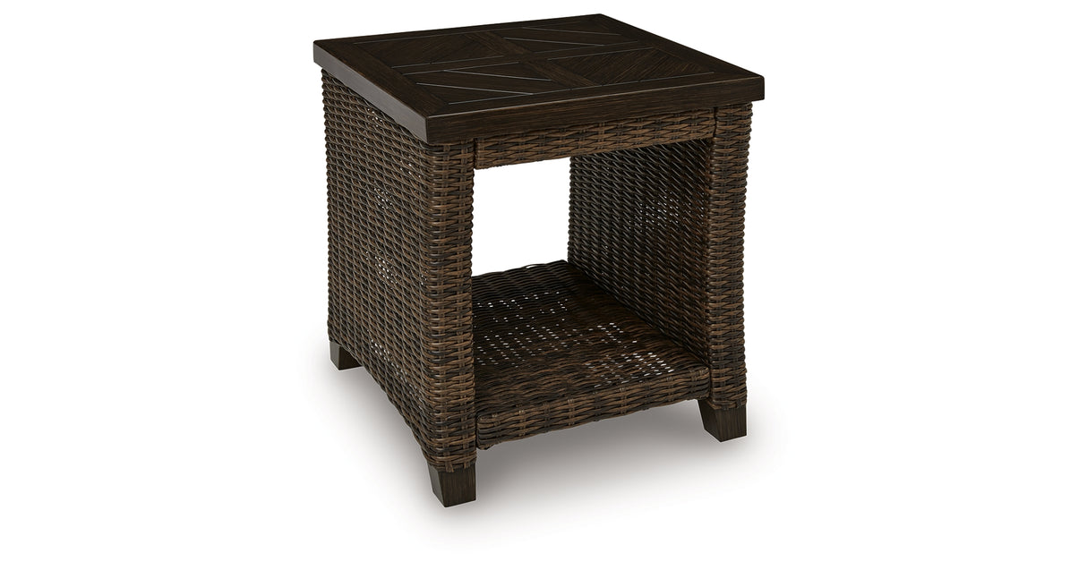 Monterey Point Dark Brown Outdoor End Table from Ashley Furniture - Luna Furniture