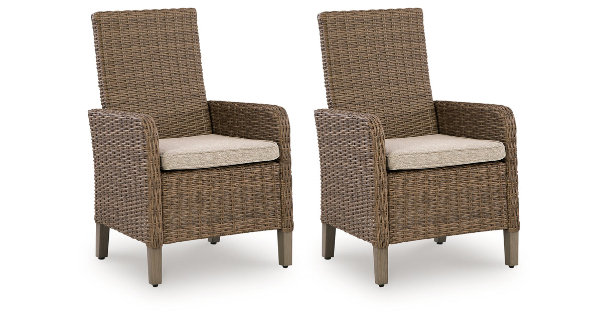 Laguna Heights Beige Arm Chair with Cushion (Set of 2) from Ashley Furniture - Luna Furniture