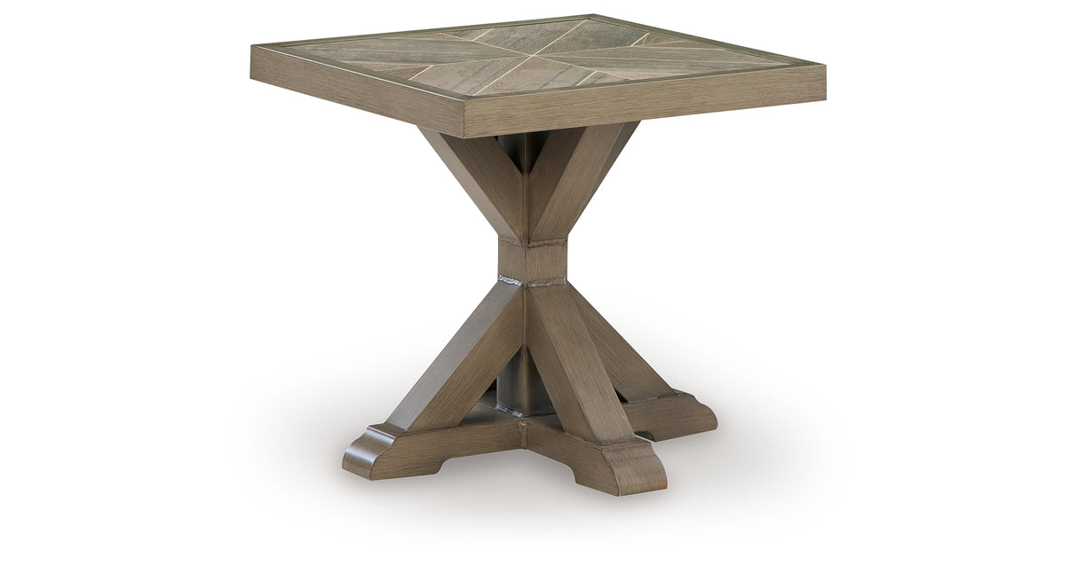 Laguna Heights Beige Outdoor End Table from Ashley Furniture - Luna Furniture