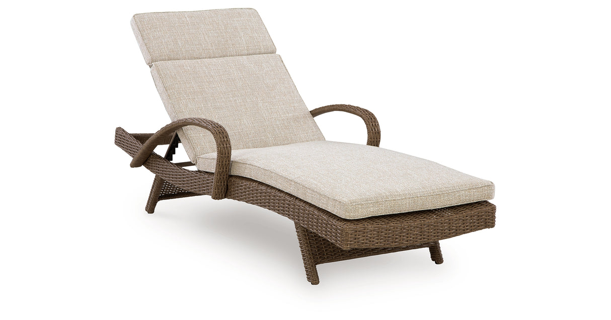 Laguna Heights Beige Chaise Lounge with Cushion from Ashley Furniture - Luna Furniture