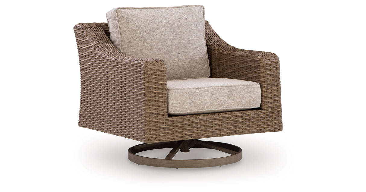 Laguna Heights Beige Swivel Lounge with Cushion from Ashley Furniture - Luna Furniture