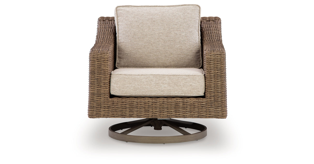 Laguna Heights Beige Swivel Lounge with Cushion from Ashley Furniture - Luna Furniture