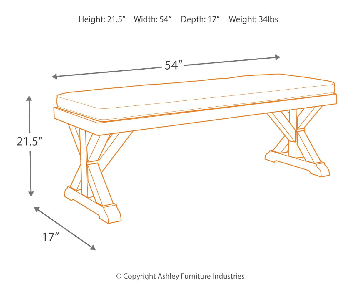 Beachcroft Outdoor Dining Table and 2 Chairs and 2 Benches in Beige from Ashley Furniture - Luna Furniture