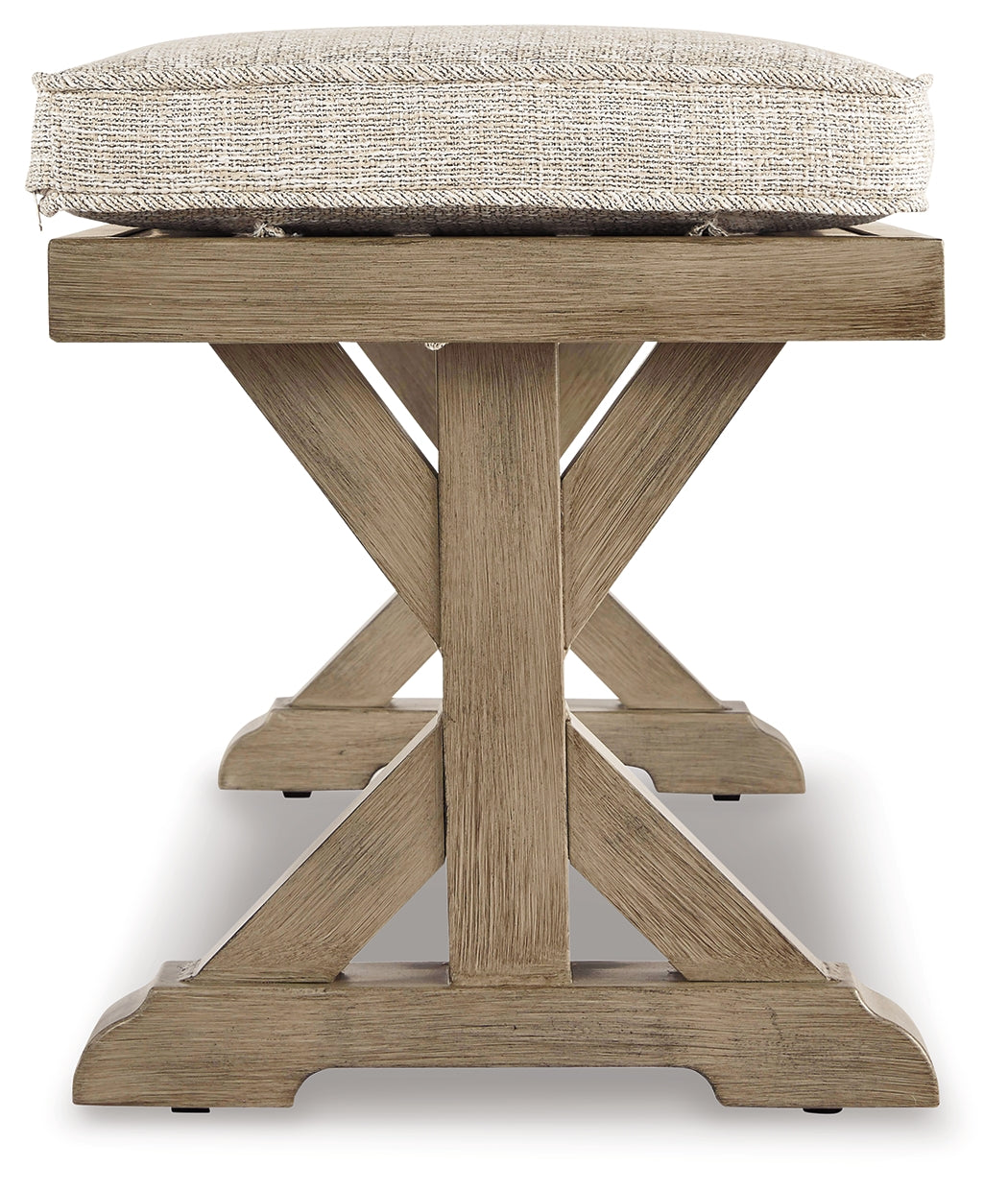 Beachcroft Beige 4-Piece Outdoor Sectional, 2 Arm Chairs, Lounge Chair and Bench from Ashley Furniture - Luna Furniture