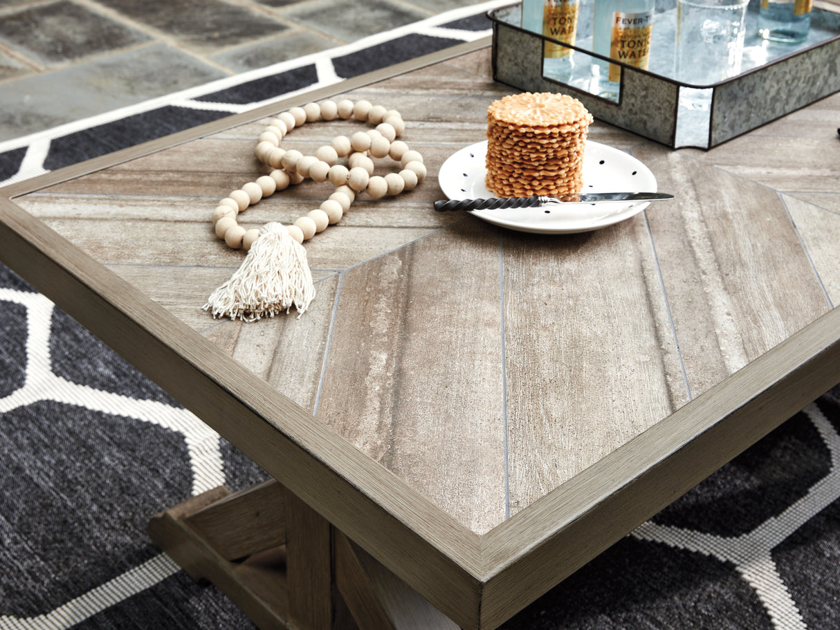Beachcroft Beige Outdoor Coffee Table from Ashley - Luna Furniture
