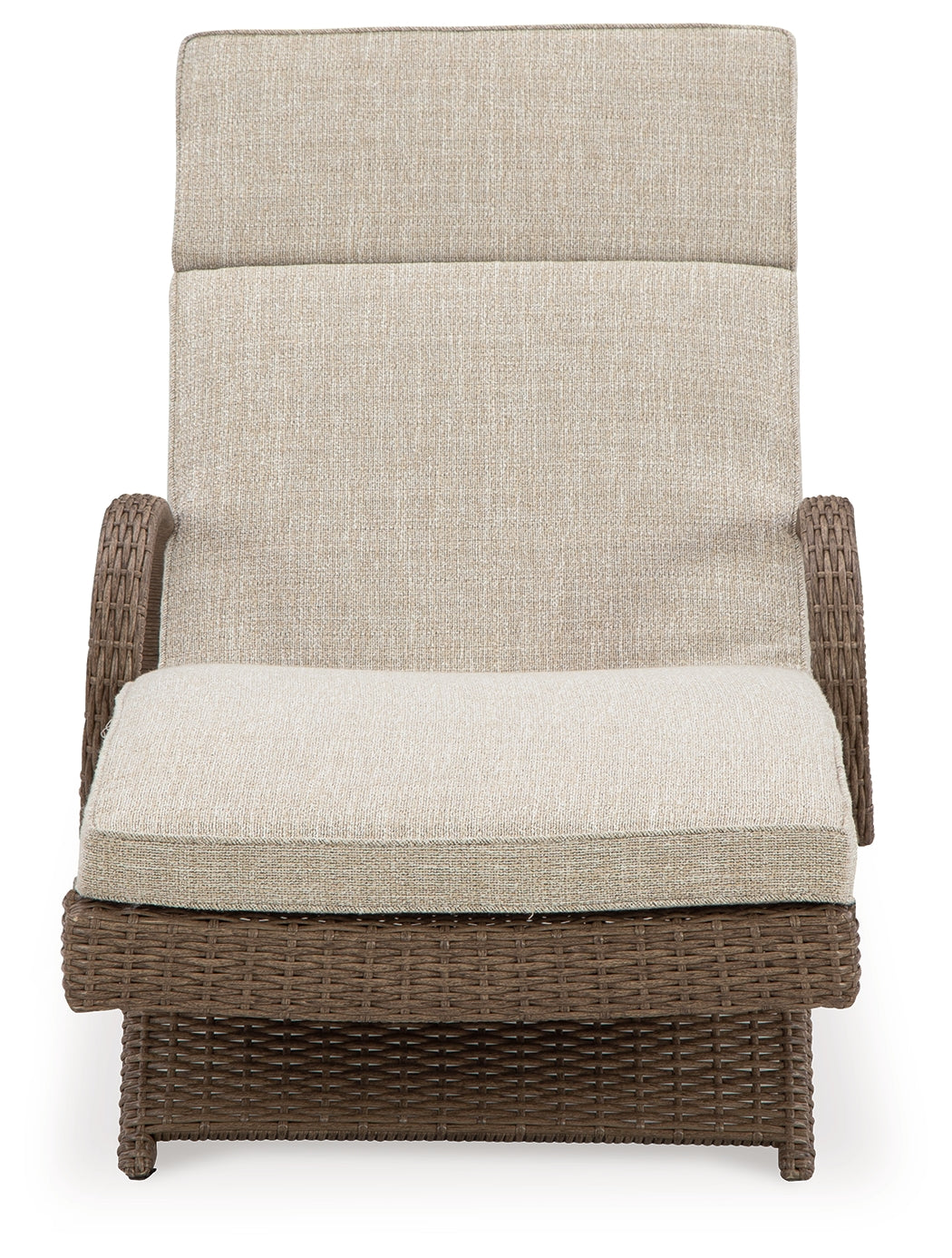 Beachcroft Beige Outdoor Chaise Lounge with Cushion from Ashley - Luna Furniture