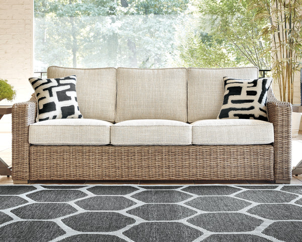 Beachcroft Beige Outdoor Sofa with Cushion