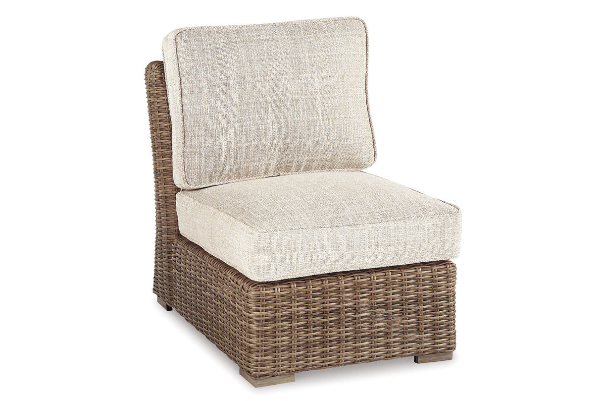 Beachcroft Beige 5-Piece Outdoor Sectional with Coffee Table and 2 End Tables from Ashley - Luna Furniture