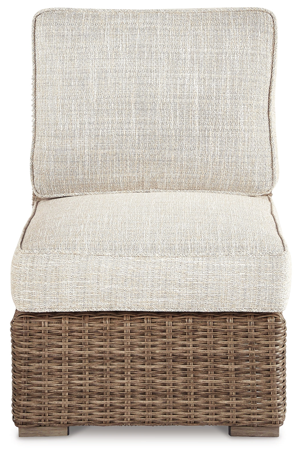 Beachcroft Beige 4-Piece Outdoor Sectional, 2 Arm Chairs, Lounge Chair and Bench from Ashley Furniture - Luna Furniture