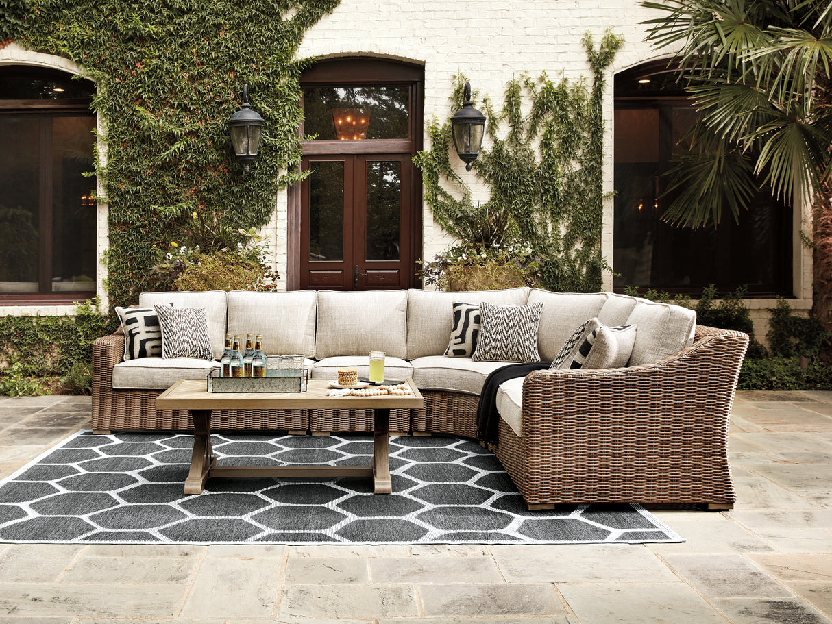 Beachcroft Beige 4-Piece Outdoor Seating Set from Ashley - Luna Furniture