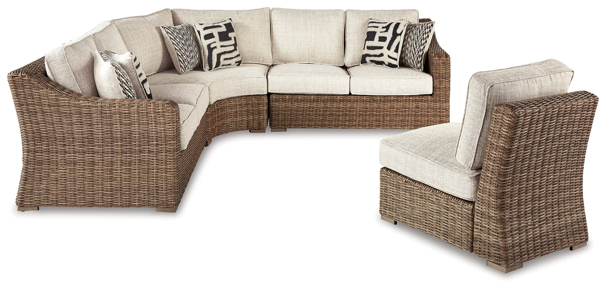 Beachcroft Beige 4-Piece Outdoor Seating Set from Ashley - Luna Furniture