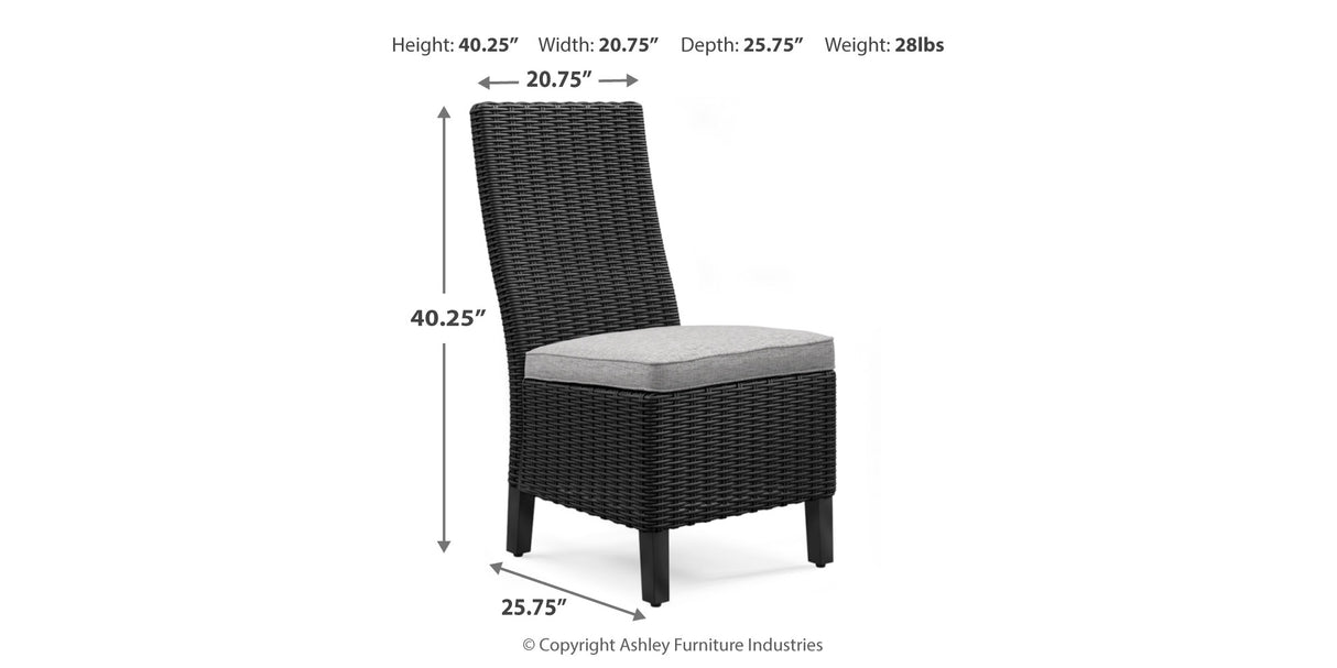 Beachcroft Outdoor Dining Table and 6 Chairs in Black/Light Gray from Ashley Furniture - Luna Furniture