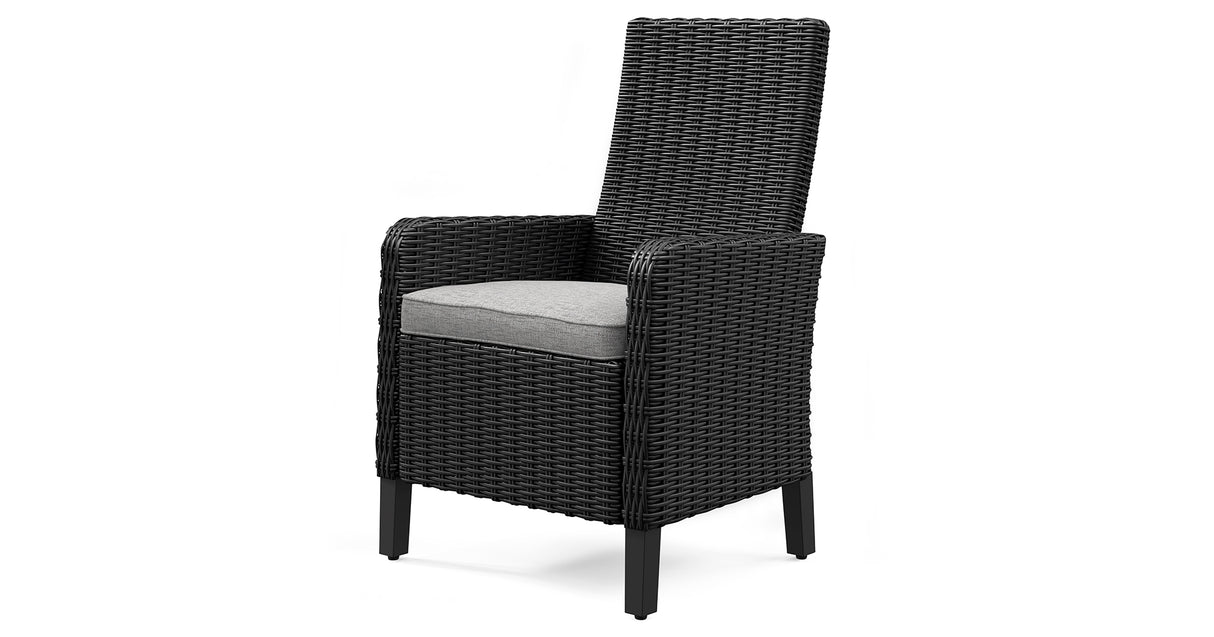 Beachcroft Outdoor Dining Table and 6 Chairs in Black/Light Gray from Ashley Furniture - Luna Furniture