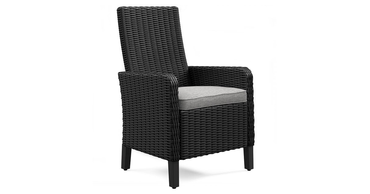 Beachcroft Outdoor Dining Table and 6 Chairs in Black/Light Gray from Ashley Furniture - Luna Furniture