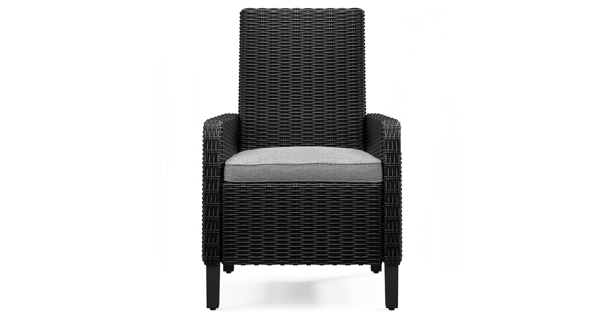 Beachcroft Outdoor Dining Table and 6 Chairs in Black/Light Gray from Ashley Furniture - Luna Furniture