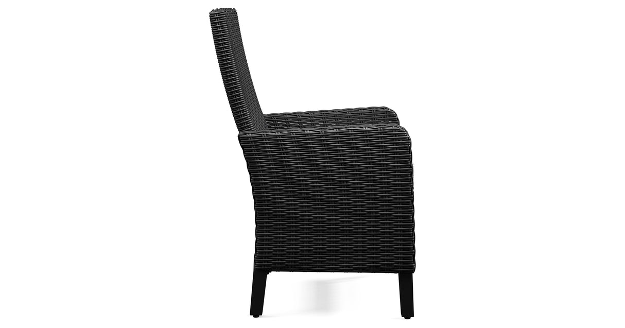 Beachcroft Outdoor Dining Table and 6 Chairs in Black/Light Gray from Ashley Furniture - Luna Furniture