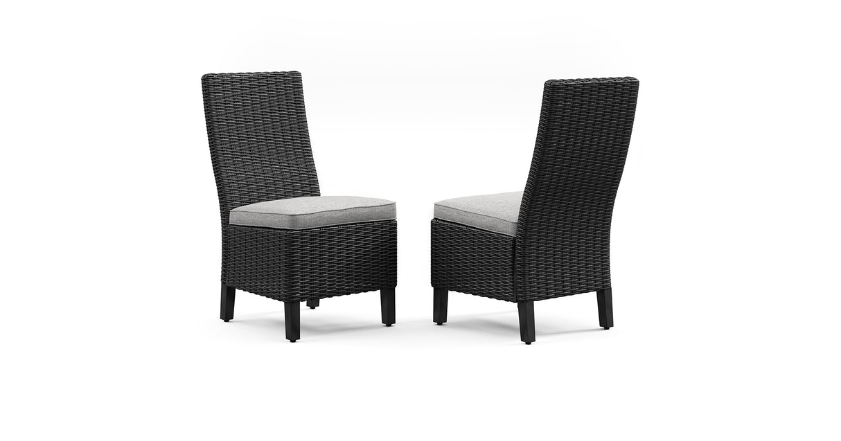 Beachcroft Black/Light Gray Outdoor Side Chair with Cushion from Ashley Furniture - Luna Furniture