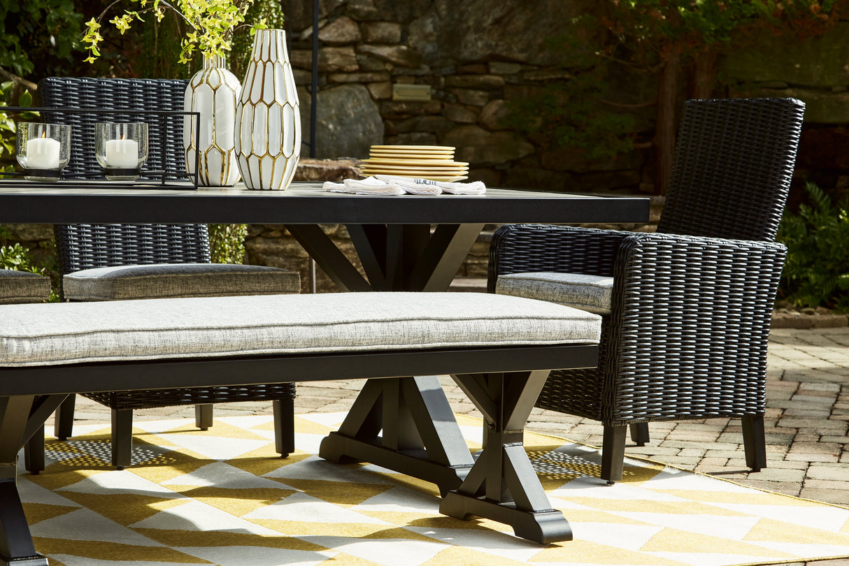 Beachcroft Black/Light Gray Outdoor Dining Table from Ashley Furniture - Luna Furniture