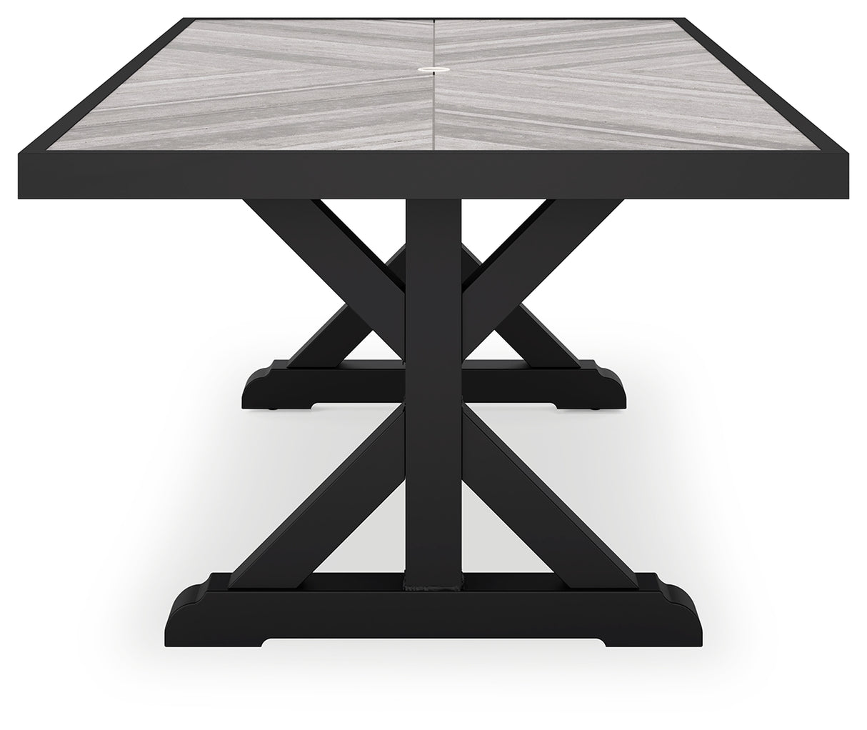 Beachcroft Black/Light Gray Outdoor Dining Table from Ashley Furniture - Luna Furniture