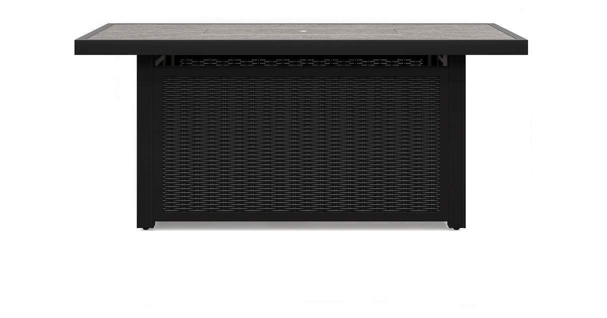 Beachcroft Black/Light Gray Outdoor Fire Pit Table from Ashley Furniture - Luna Furniture