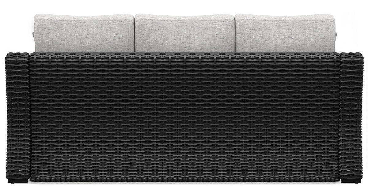 Beachcroft Black/Light Gray Outdoor Sofa with Cushion from Ashley Furniture - Luna Furniture